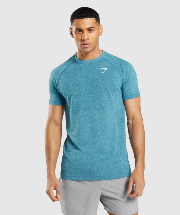 Panske Tricka Gymshark Vital Light Seamless Tyrkysové | FN5237140